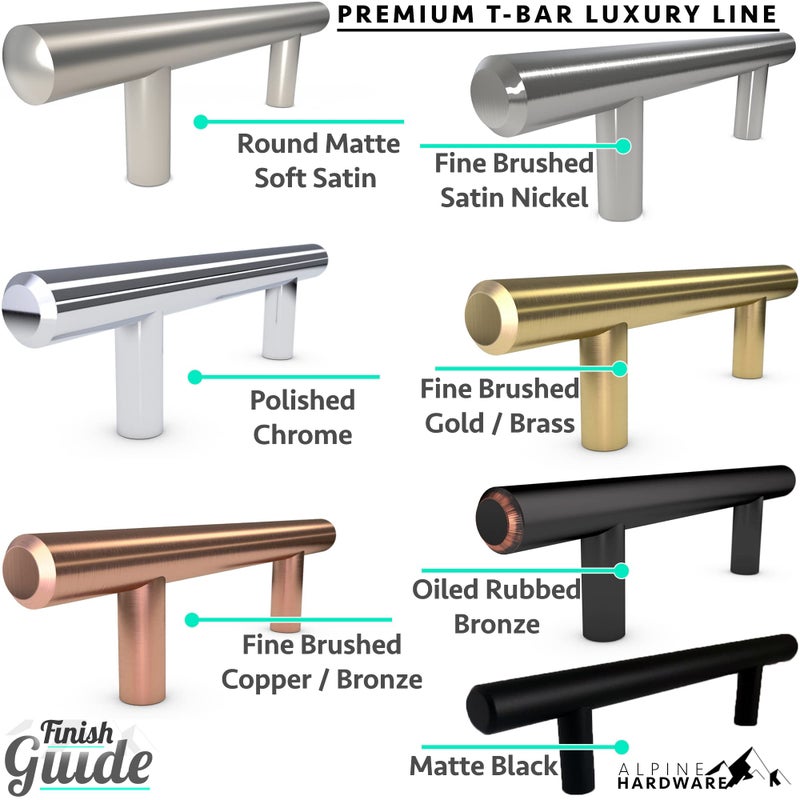 ALPINE HARDWARE Premium Solid Euro Style Bar Handle Pull-5Pack ~ 3 inch Hole Center & 5 3/8 inch Length Heavy Stainless Steel Handle Pull W/ Oil-Rubbed Bronze Finish-American Owned Cabinet Hardware - Image 5